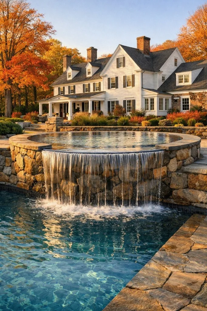 Custom gunite pool by Gedney Pools serving Ridgefield, CT